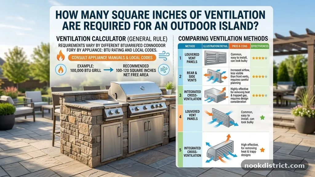 Comparing Ventilation Methods - How Many Square Inches of Ventilation Are Required for an Outdoor Island?