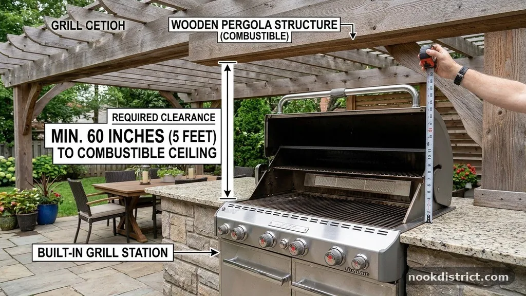 Managing Radiant Heat and Fire Spread - Distance from Built-In Grill to Combustible Patio Ceilings and Pergolas