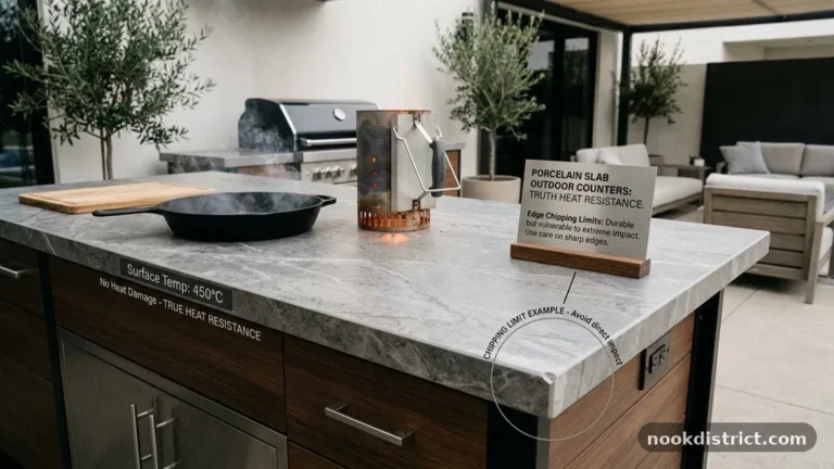 Porcelain Slab Outdoor Counters: Heat Resistance and Edge Chipping Limits