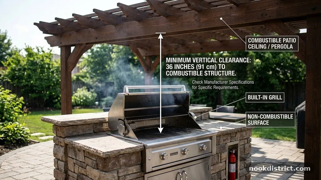 The Minimum Clearance Standards - Distance from Built-In Grill to Combustible Patio Ceilings and Pergolas