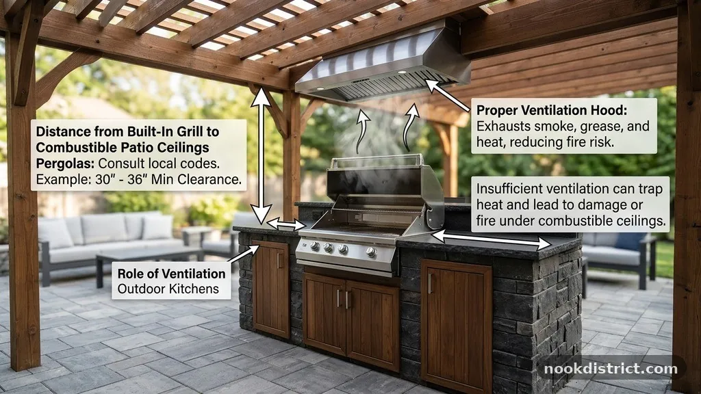 The Role of Ventilation in Outdoor Kitchens - Distance from Built-In Grill to Combustible Patio Ceilings and Pergolas